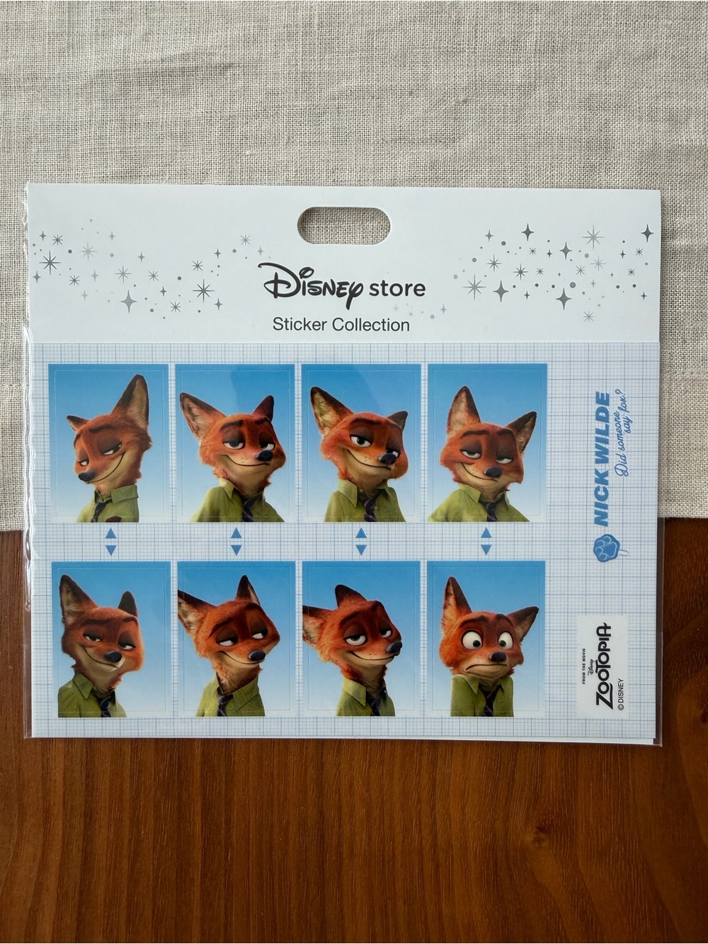 Zootopia Disney Nick Wilde sticker character card from Japan